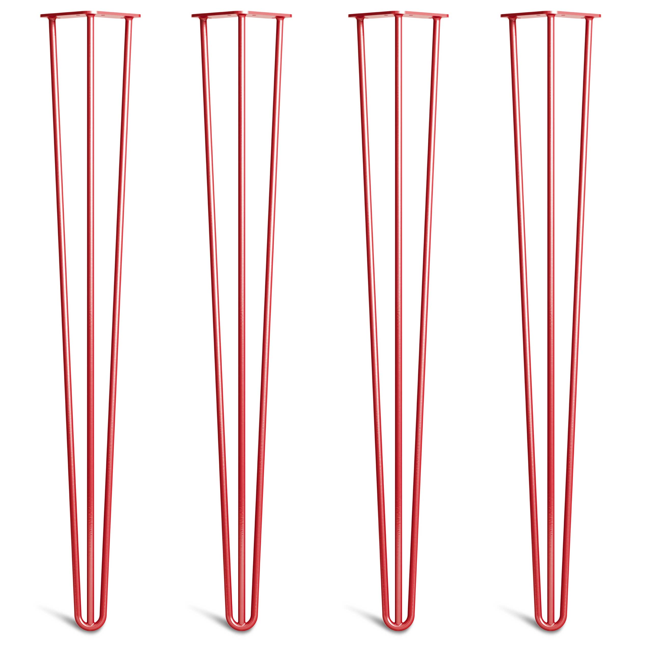 Red metal on sale table legs